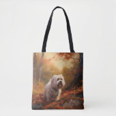 チベットテリアイン紅葉秋インスパイア トートバッグ (正面)