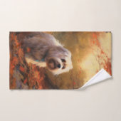 チベットテリアイン紅葉秋インスパイア バスタオルセット (ハンドタオル)