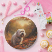 チベットテリアイン紅葉秋インスパイア ペーパープレート (パーティー)