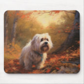 チベットテリアイン紅葉秋インスパイア マウスパッド (正面)