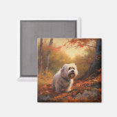 チベットテリアイン紅葉秋インスパイア マグネット (正面/裏面)