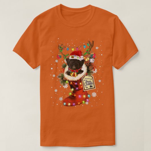 チベットテリアクリスマスブートクリスマスソックウィンターサン Tシャツ (デザイン正面)