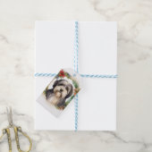 チベットテリアクリスマスリースフェスティバルカップ ギフトタグ (より糸付き)