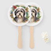 チベットテリアクリスマスリースフェスティバルカップ ハンドファン (正面&裏面)