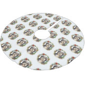 チベットテリアクリスマスリースフェスティバルカップ ブラッシュドポリエステルツリースカート (アングル)