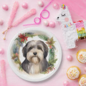 チベットテリアクリスマスリースフェスティバルカップ ペーパープレート (パーティー)