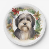 チベットテリアクリスマスリースフェスティバルカップ ペーパープレート (正面)