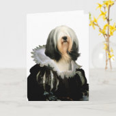 チベットテリアグリーティングカード高貴な犬の贈り物 カード (黄色い花)