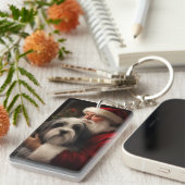 チベットテリアサンタクロースフェスティバルクリスマス キーホルダー (正面右)