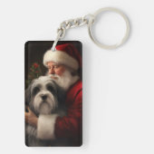 チベットテリアサンタクロースフェスティバルクリスマス キーホルダー (裏面)