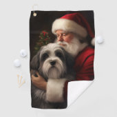 チベットテリアサンタクロースフェスティバルクリスマス ゴルフタオル (インサイチュ)