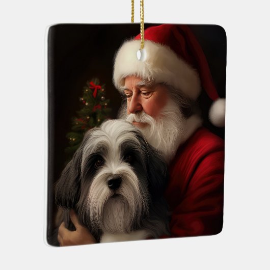 チベットテリアサンタクロースフェスティバルクリスマス セラミックオーナメント (右)