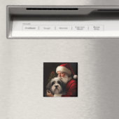 チベットテリアサンタクロースフェスティバルクリスマス マグネット (インサイチュ (食洗機))