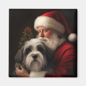 チベットテリアサンタクロースフェスティバルクリスマス マグネット (正面)