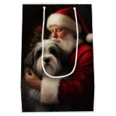 チベットテリアサンタクロースフェスティバルクリスマス ミディアムペーパーバッグ (裏面)