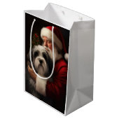 チベットテリアサンタクロースフェスティバルクリスマス ミディアムペーパーバッグ (裏面アングル)