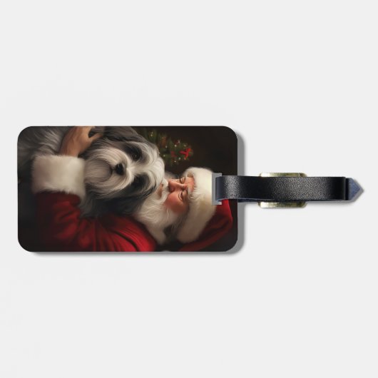 チベットテリアサンタクロースフェスティバルクリスマス ラゲッジタグ (裏面横)