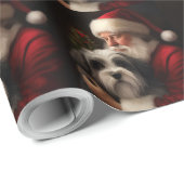 チベットテリアサンタクロースフェスティバルクリスマス ラッピングペーパー (ロールコーナー)