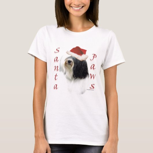 チベットテリアサンタポーズ Tシャツ (正面)