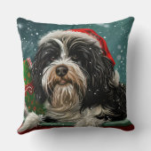 チベットテリアドッグクリスマスフェスティバル クッション (裏面)