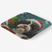 チベットテリアドッグクリスマスフェスティバル ペーパープレート (傾斜あり)