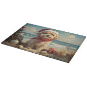 チベットテリアドッグクリスマスヴィンテージビーチ カッティングボード (角)