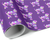 チベットテリアドッグシルエットパープルPYB誕生日 ラッピングペーパー (ロールコーナー)
