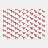 チベットテリアドッグシルエットレッドウメリーーフマス ラッピングペーパーシート (正面3)