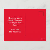 チベットテリアドッグシルエット赤メリークリスマス ポストカード (裏面)