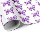 チベットテリアドッグシルエットPPYBホワイト誕生日 ラッピングペーパー (ロールコーナー)