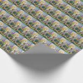 チベットテリアドッグ春の花絵を描ズ ラッピングペーパー (角)