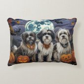 チベットテリアハロウィン不気味 アクセントクッション (正面)