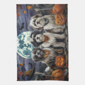 チベットテリアハロウィン不気味 キッチンタオル (縦)