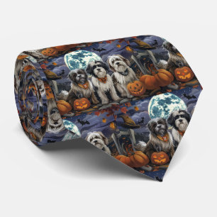 チベットテリアハロウィン不気味 ネクタイ