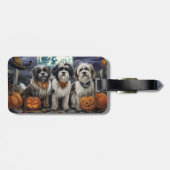 チベットテリアハロウィン不気味 ラゲッジタグ (裏面横)