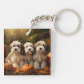 チベットテリアパピー秋デライトカボチャ キーホルダー (裏面)