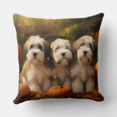 チベットテリアパピー秋デライトカボチャ クッション (裏面)