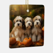 チベットテリアパピー秋デライトカボチャ セラミックオーナメント (右)