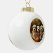 チベットテリアパピー秋デライトカボチャ セラミックボールオーナメント (左)