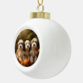 チベットテリアパピー秋デライトカボチャ セラミックボールオーナメント (右)