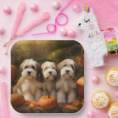 チベットテリアパピー秋デライトカボチャ ペーパープレート (パーティー)