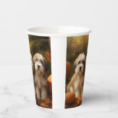 チベットテリアパピー秋デライトカボチャ 紙コップ (左)