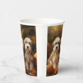 チベットテリアパピー秋デライトカボチャ 紙コップ (右)