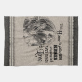 チベットテリアヴィンテージポートレートかわいい引用文 キッチンタオル (横)