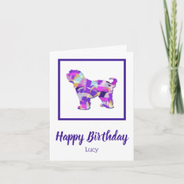 チベットテリア犬かわいいシルエットパープルPY&B カード