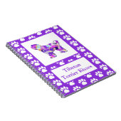 チベットテリア犬かわいいシルエットポーパープルPY&B ノートブック (右側)