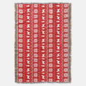 チベットテリア犬シルエットのクリスマスパターン スローブランケット (正面縦)