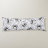 チベットテリア絵を描ーの白黒ドッグアート ボディピロー (裏面)