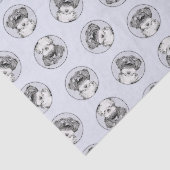 チベットテリア絵を描ーの白黒ドッグアート 薄葉紙 (詳細)