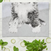 チベットテリア絵画ズ – かわいいオリジナルドッグアート キッチンタオル (折り畳み)